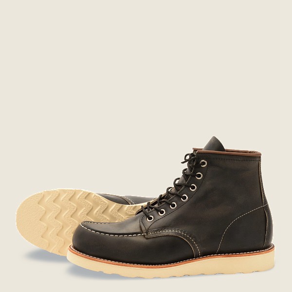 Red Wing Heritage Bot Erkek - Classic Moc - 6-Inch Rough & Tough Deri - Koyu Gri - 43NMUYIER